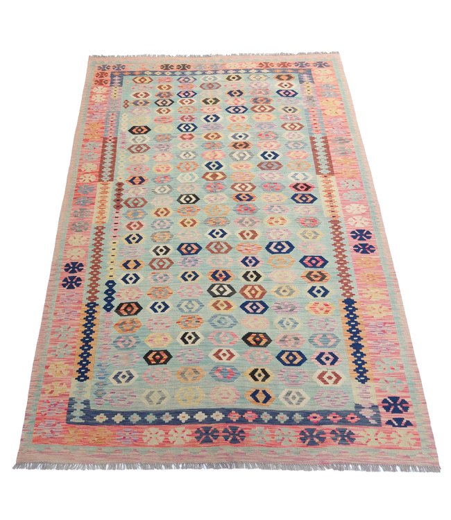 Handgewebte Orientalisch Wolle Kelim Teppich 297x198 cm