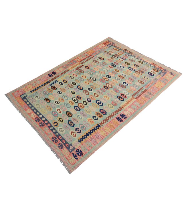 9'74x6'50 Hand Woven Afghan Wool Kilim Area Rug