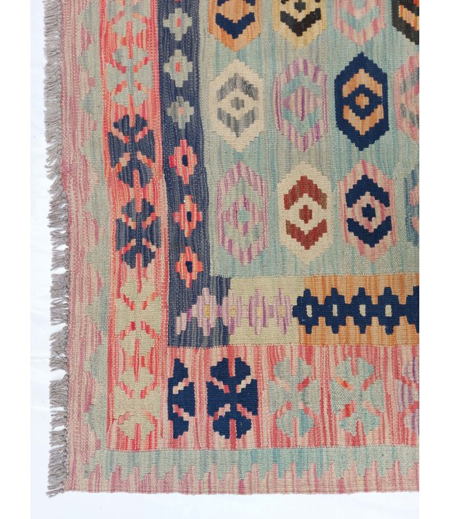 Handgewebte Orientalisch Wolle Kelim Teppich 297x198 cm