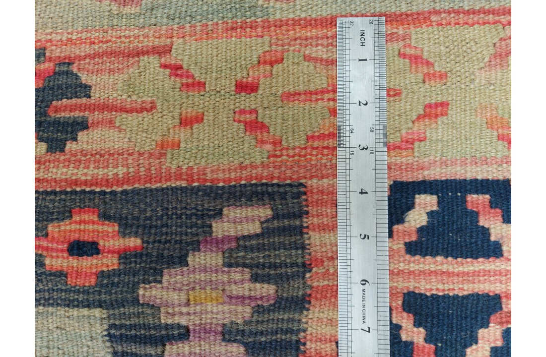 exclusive Vloerkleed Tapijt Kelim 297x198 cm Multicolor Kleed Hand Geweven Kilim