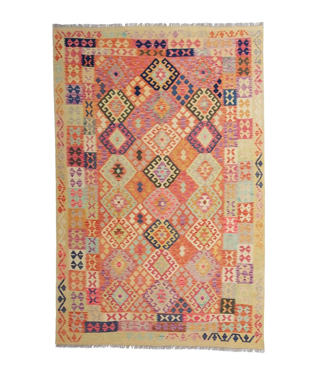 9'94x6'73 Hand Woven Afghan Wool Kilim Area Rug