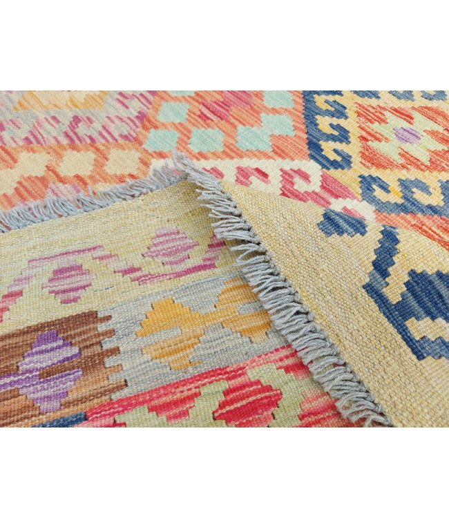 Handgewebte Orientalisch Wolle Kelim Teppich 303x205 cm