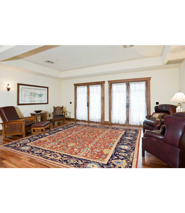 13'45 X 9'90 Antique Handmade Red Sumak Kilim Area Rug wool Hand woven 410X302 cm