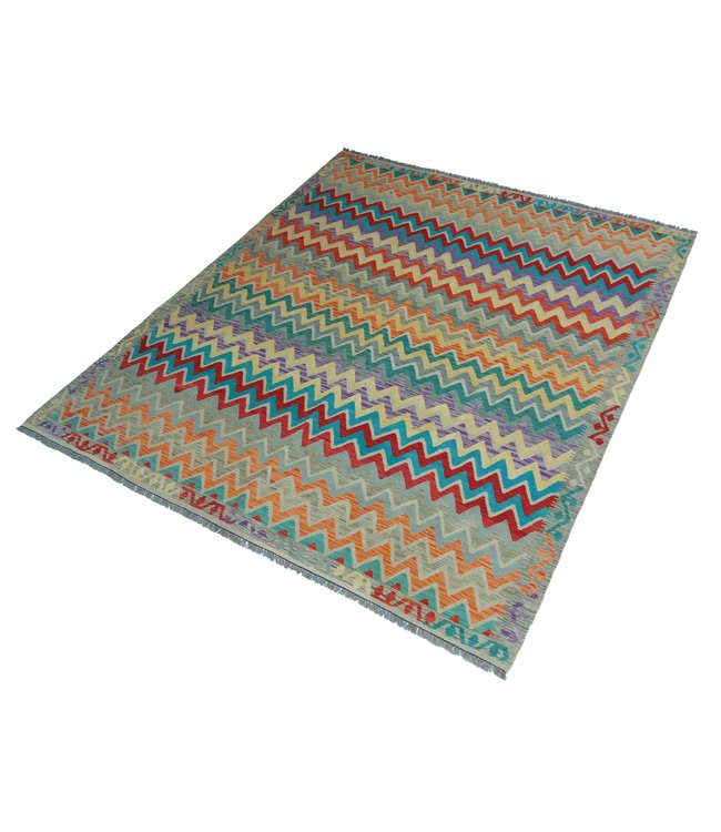 Handgemaakt Oosters Kelim Wol Vloerkleed 292x255 cm