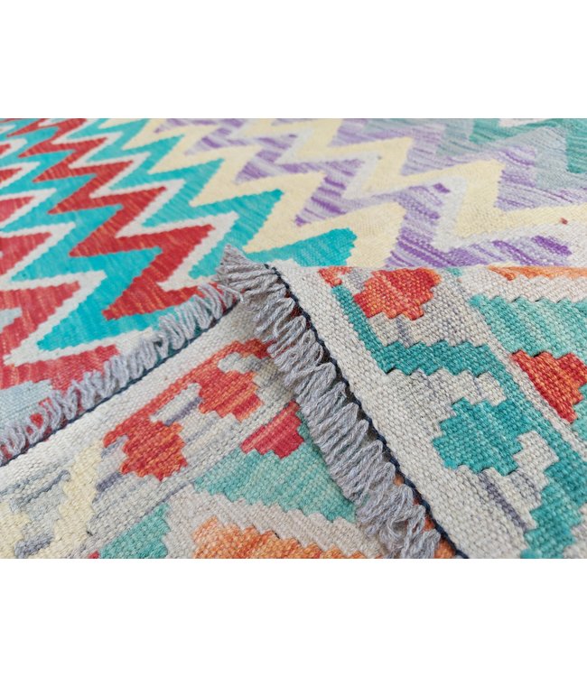 9'58x8'37 Hand Woven Afghan Wool Kilim Area Rug