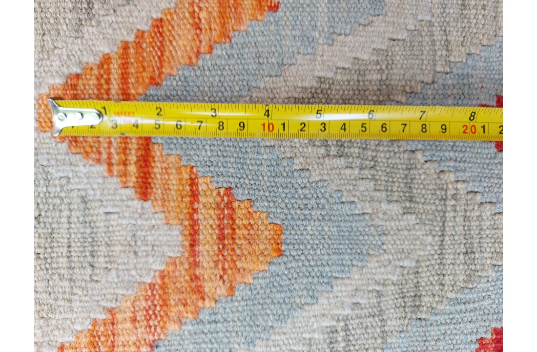 exclusive Vloerkleed Tapijt Kelim 292x255 cm Multicolor Kleed Hand Geweven Kilim