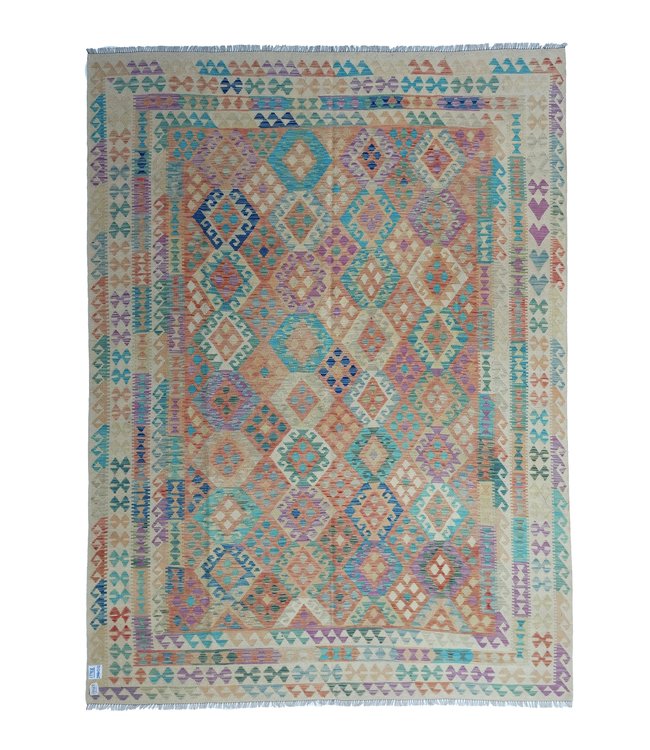 Handgewebte Orientalisch Wolle Kelim Teppich 344x262 cm