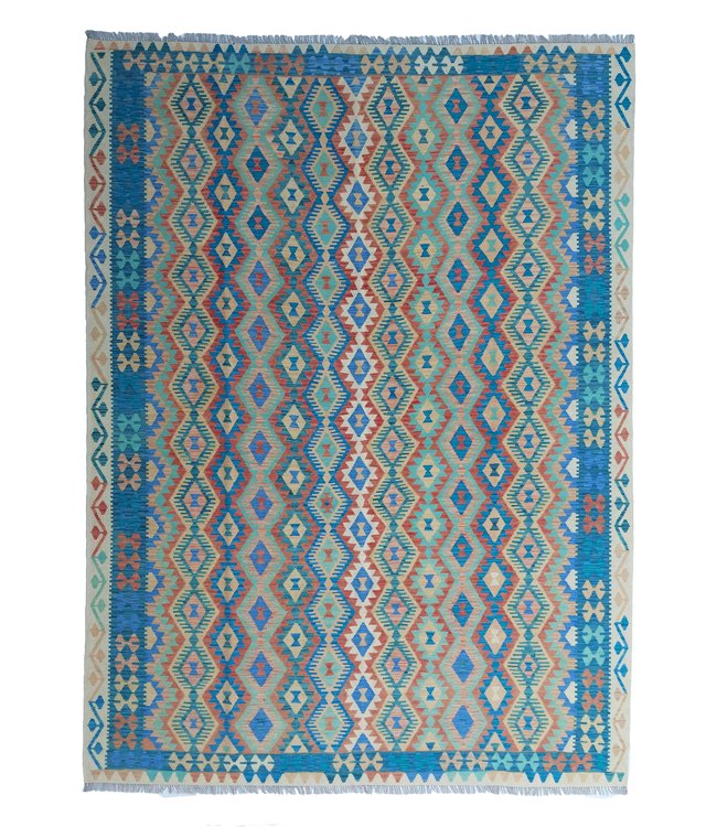 11'94x8'66 Hand Woven Afghan Wool Kilim Area Rug