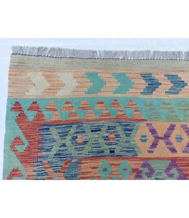 Handgewebte Orientalisch Wolle Kelim Teppich 356x258 cm