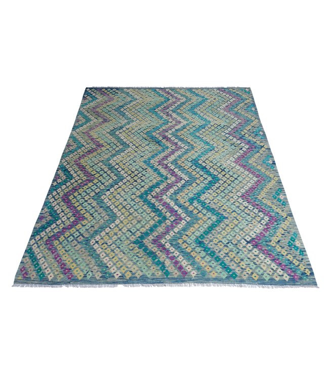 10'01x8'23 Hand Woven Afghan Wool Kilim Area Rug