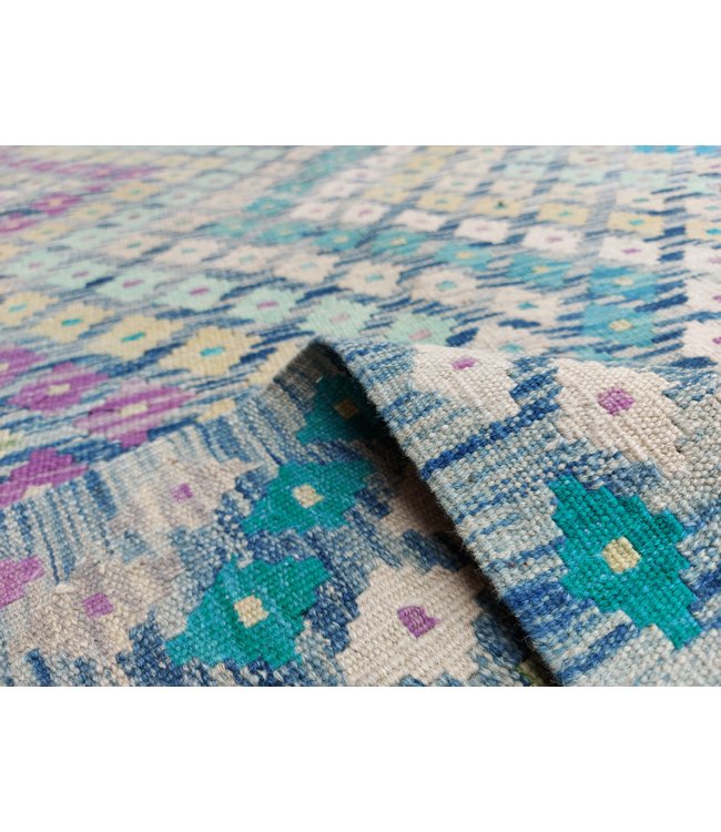 Handgemaakt Oosters Kelim Wol Vloerkleed 305x251 cm