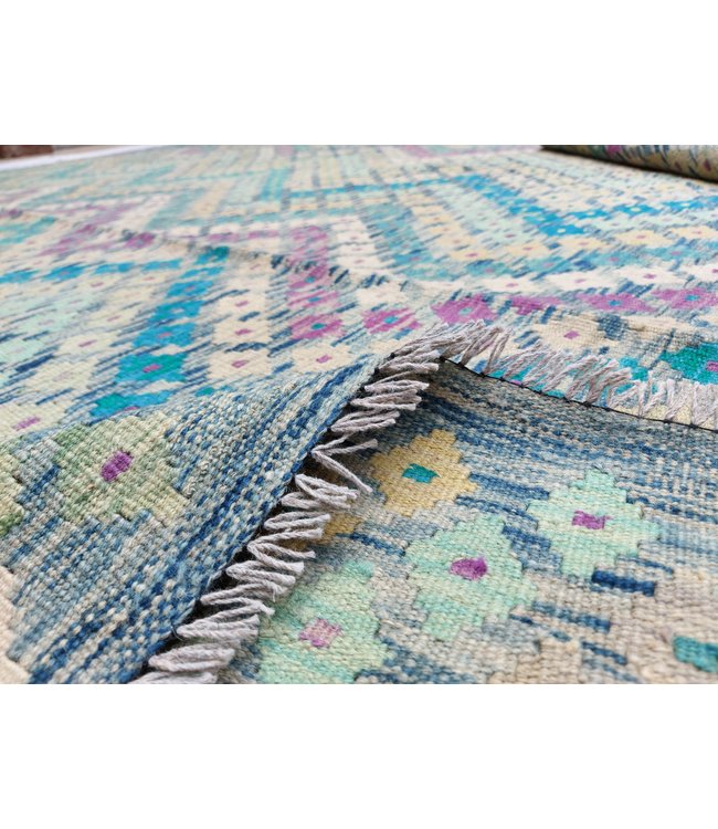10'01x8'23 Hand Woven Afghan Wool Kilim Area Rug