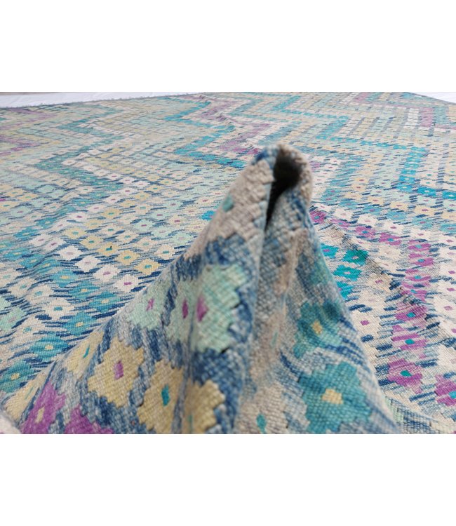 10'01x8'23 Hand Woven Afghan Wool Kilim Area Rug