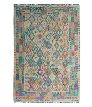 11'52x8'17 Hand Woven Afghan Wool Kilim Area Rug