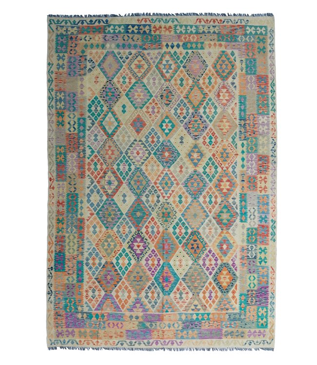 Handgewebte Orientalisch Wolle Kelim Teppich 351x249 cm