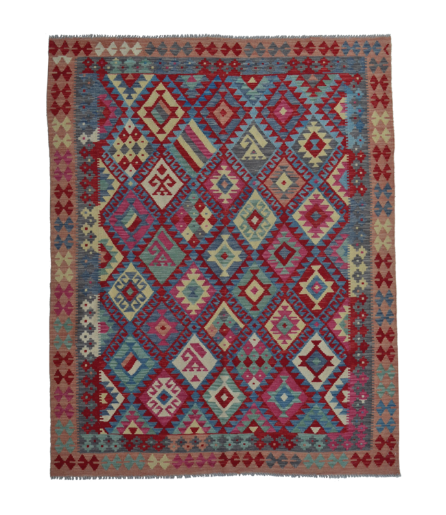 Handgewebte Orientalisch Wolle Kelim Teppich 251x186 cm