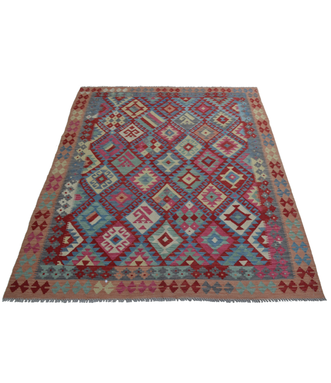 Hand Woven Afghan Wool Kilim Area Rug 251x186 cm