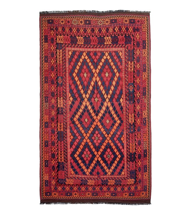 13'09x7'84 Hand Woven Afghan Wool Kilim Area Rug