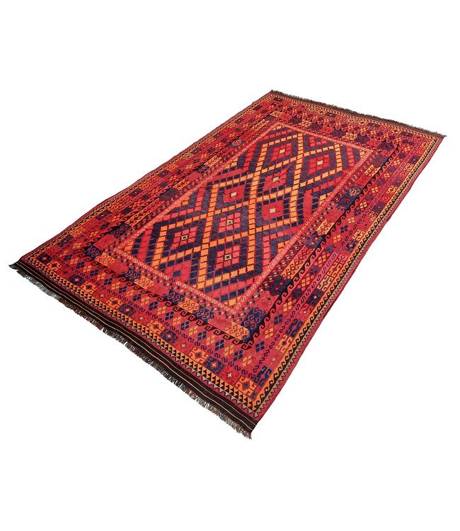 13'09x7'84 Hand Woven Afghan Wool Kilim Area Rug