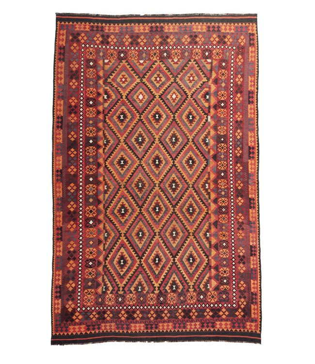 Handgewebte Orientalisch Wolle Kelim Teppich 418x272 cm