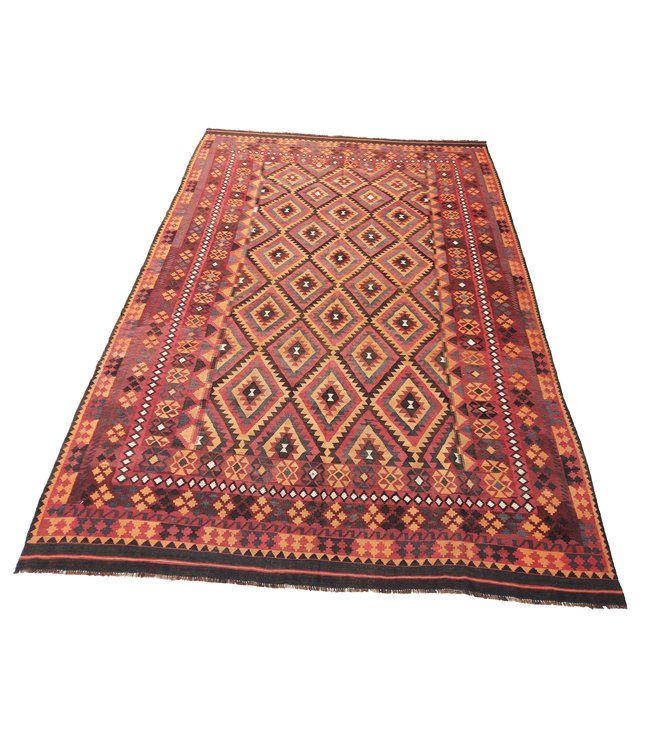 Handgewebte Orientalisch Wolle Kelim Teppich 418x272 cm