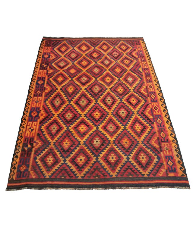 11'19x7'87 Hand Woven Afghan Wool Kilim Area Rug