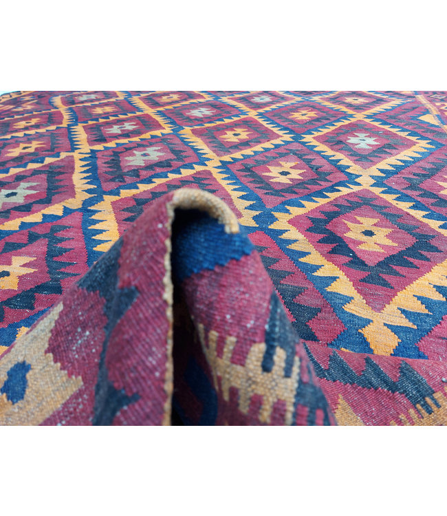 11'19x7'87 Hand Woven Afghan Wool Kilim Area Rug