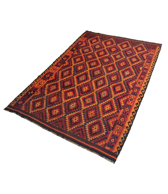 Handgewebte Orientalisch Wolle Kelim Teppich 341x240 cm