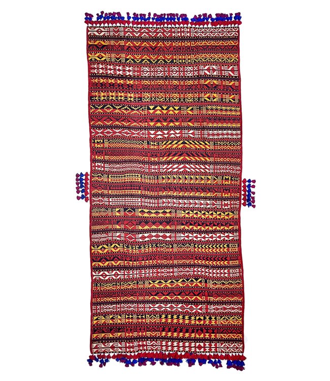 11'09x5'28 Hand Woven Afghan Wool Kilim Area Rug