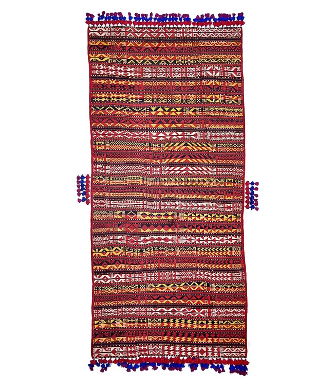 11'09x5'28 Hand Woven Afghan Wool Kilim Area Rug