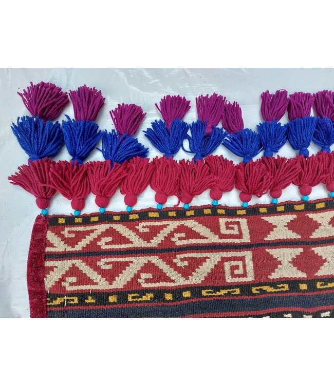 Handgemaakt Oosters Kelim Wol Vloerkleed 338x161 cm