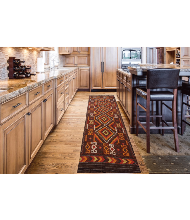 Hand Woven Afghan Wool Kilim Area Rug 465x146 cm