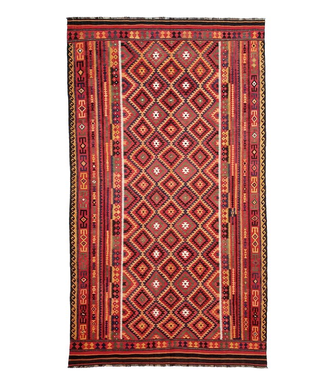 Handgewebte Orientalisch Wolle Kelim Teppich 475x278 cm