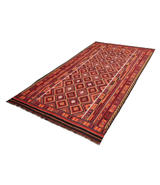 15'58x9'12 Hand Woven Afghan Wool Kilim Area Rug