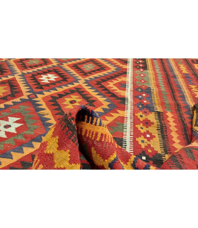 Handgewebte Orientalisch Wolle Kelim Teppich 475x278 cm