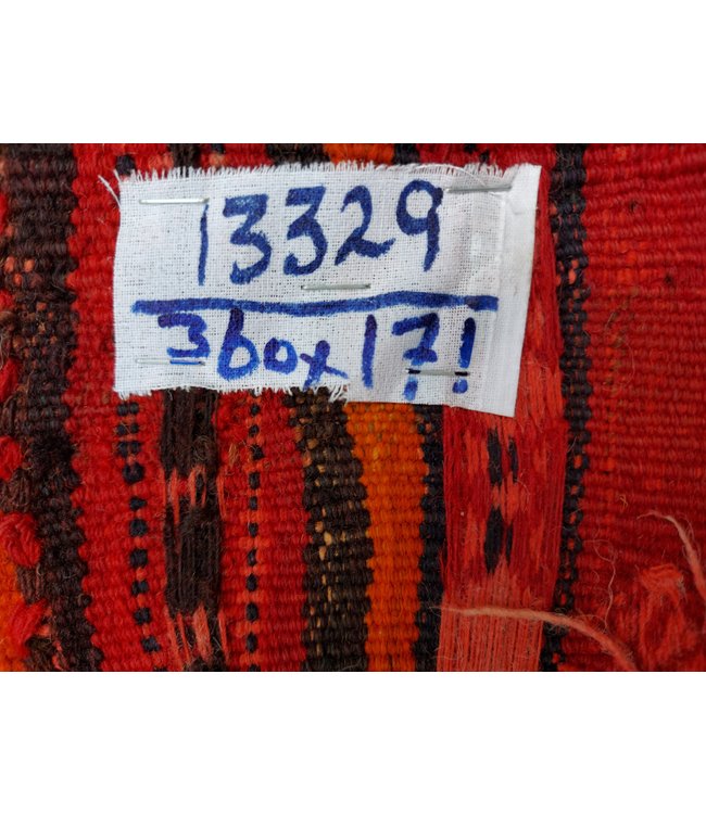 11'81x5'61 Hand Woven Afghan Wool Kilim Area Rug