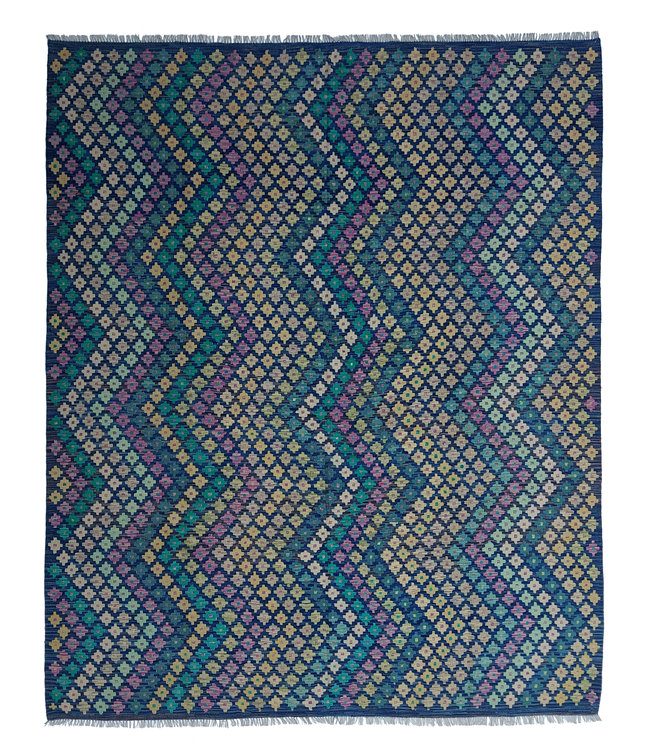 9'84x8'27 Hand Woven Afghan Wool Kilim Area Rug