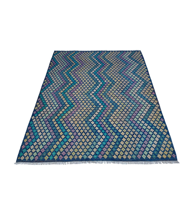 Handgemaakt Oosters Kelim Wol Vloerkleed 300x252 cm