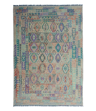 12'04x8'86 Hand Woven Afghan Wool Kilim Area Rug