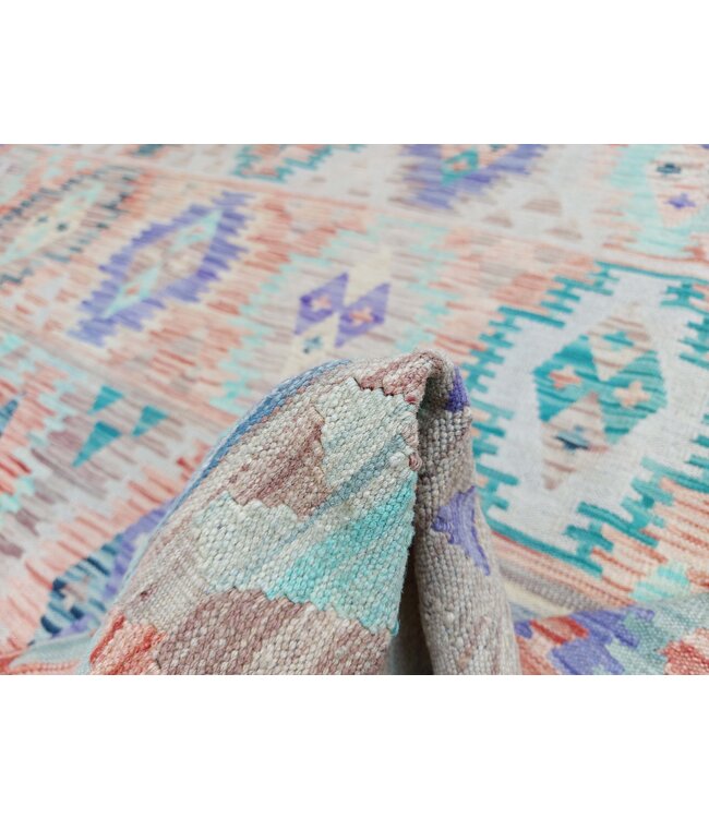 12'04x8'86 Hand Woven Afghan Wool Kilim Area Rug