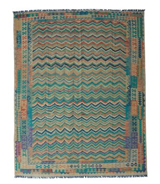 9'84x7'94 Hand Woven Afghan Wool Kilim Area Rug