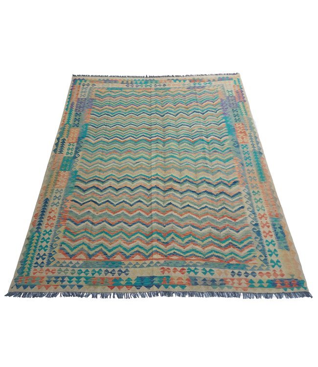 9'84x7'94 Hand Woven Afghan Wool Kilim Area Rug