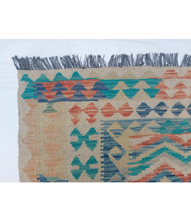 Handgewebte Orientalisch Wolle Kelim Teppich 300x242 cm