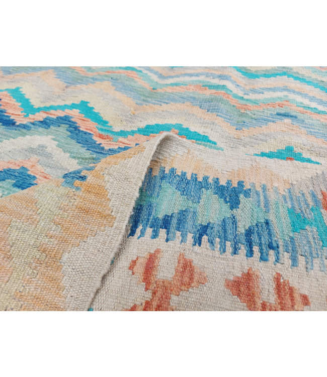 9'84x7'94 Hand Woven Afghan Wool Kilim Area Rug