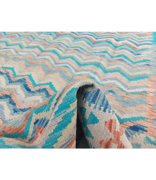 9'84x7'94 Hand Woven Afghan Wool Kilim Area Rug