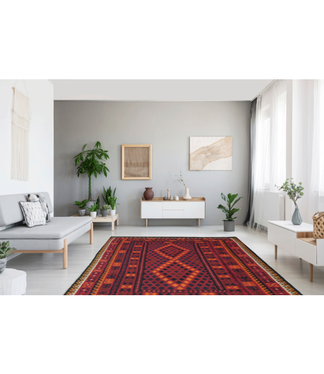 304X201CM Sheep Wool Handwoven Multicolor Traditional Afghan kilim Area Rug