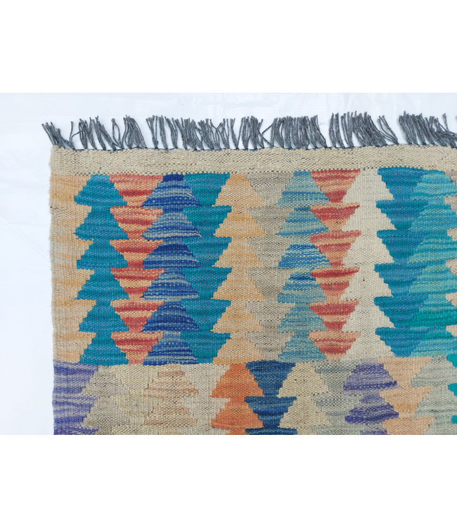 9'91x8'10 Hand Woven Afghan Wool Kilim Area Rug