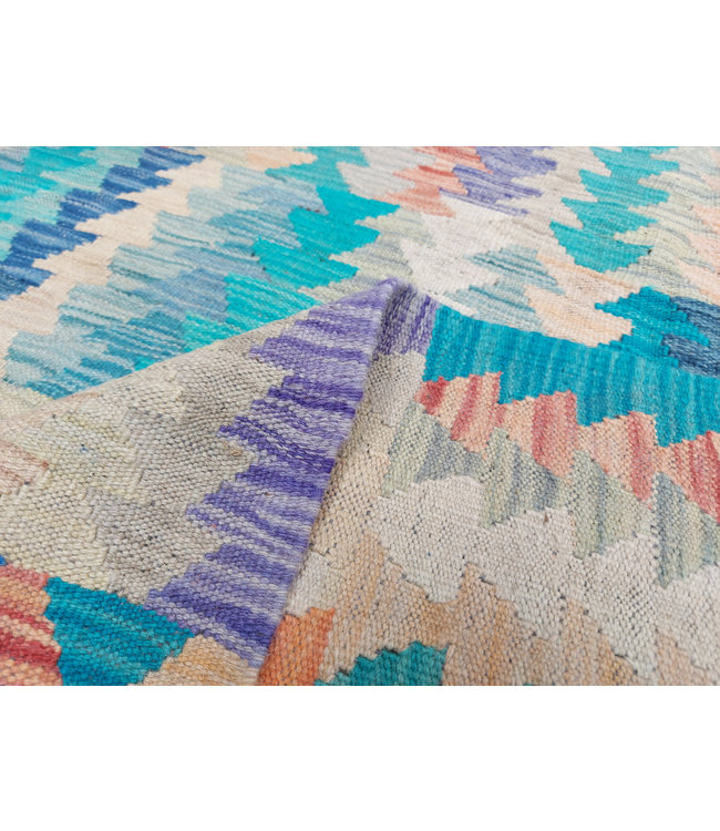 9'91x8'10 Hand Woven Afghan Wool Kilim Area Rug
