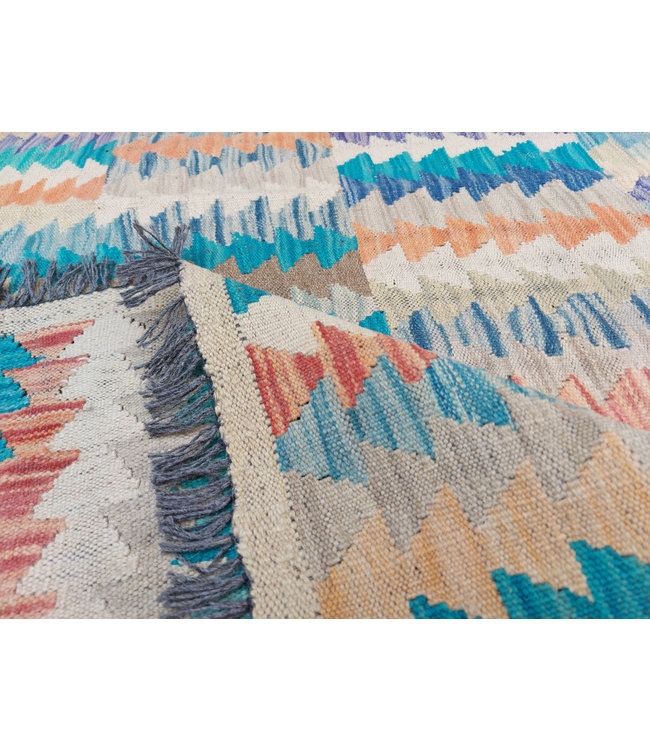 9'91x8'10 Hand Woven Afghan Wool Kilim Area Rug
