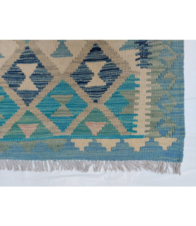 Handgemaakt Oosters Kelim Wol Vloerkleed 294x240 cm